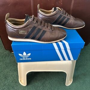 Adidas Men's World Cup 66 Brown Leather Sneakers 8.5